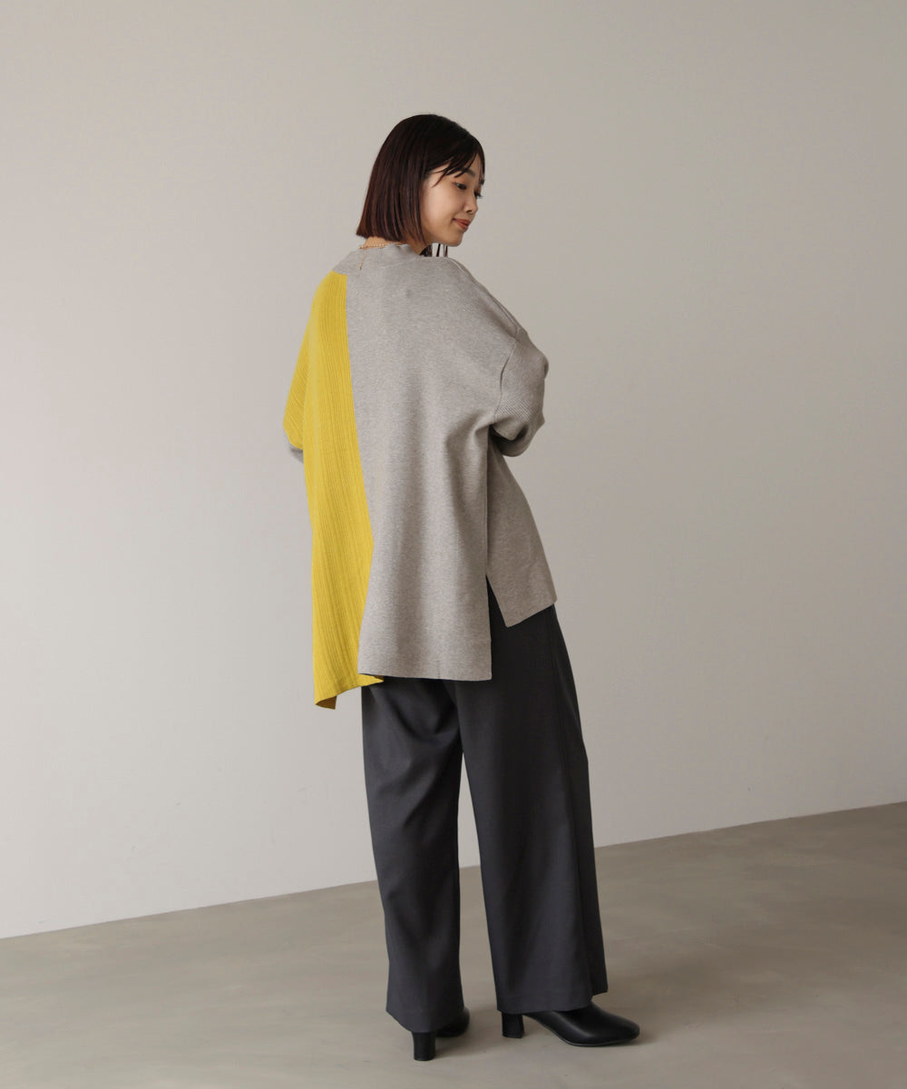 【WEB限定】もち軽配色ニットチュニック