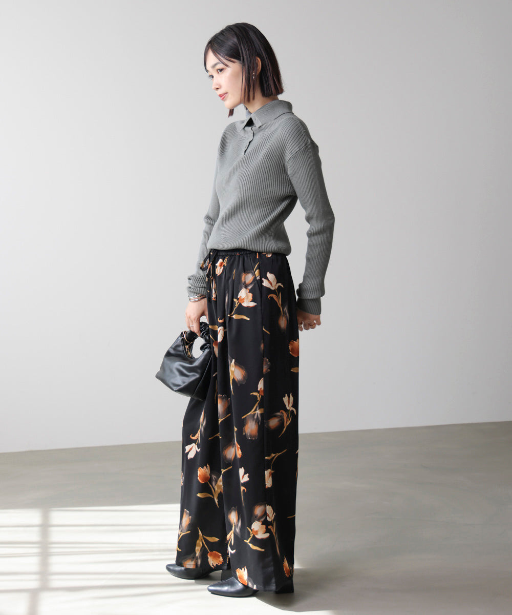 【温度調整素材】バック釦タートルニット