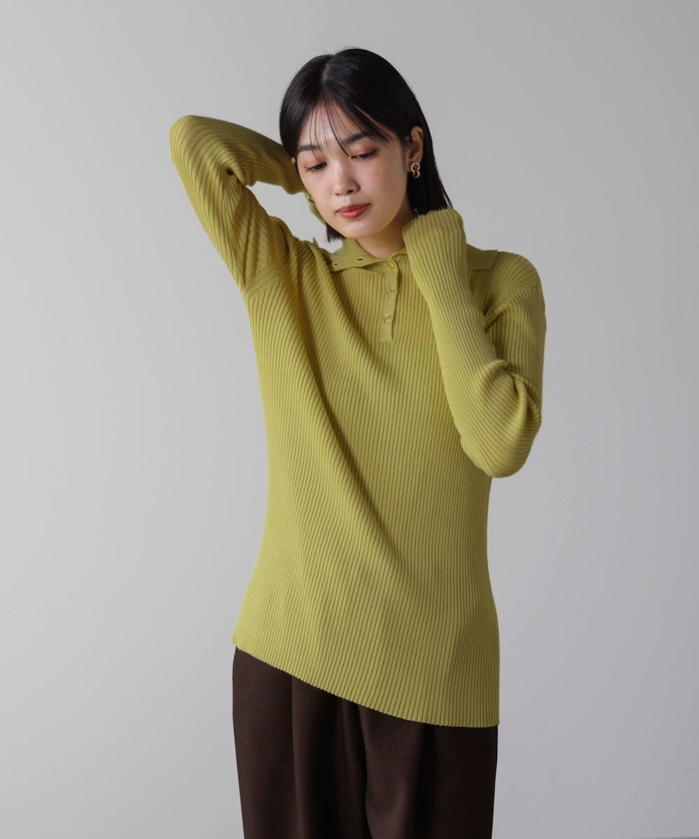【温度調整素材】バック釦タートルニット