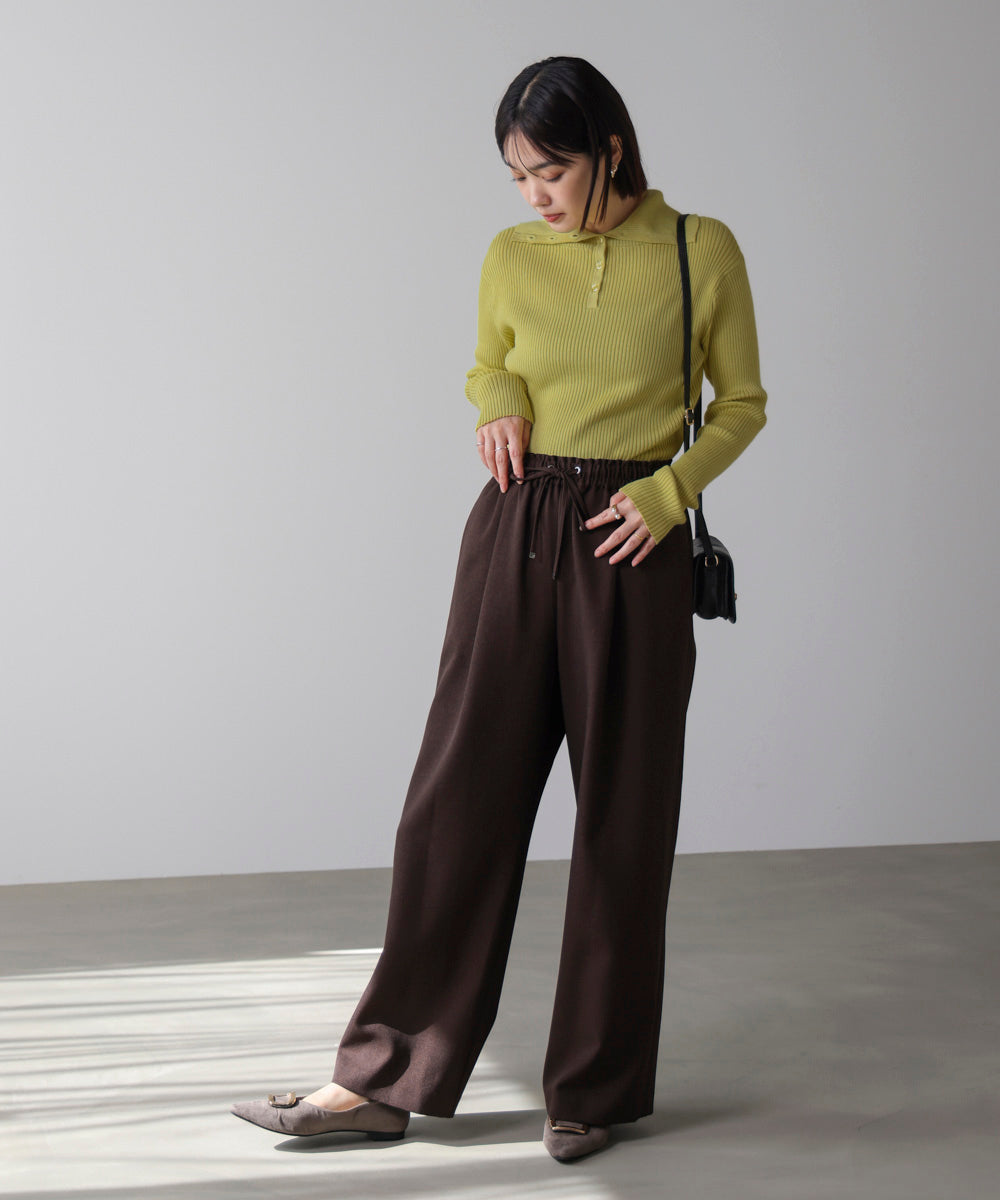 【温度調整素材】バック釦タートルニット