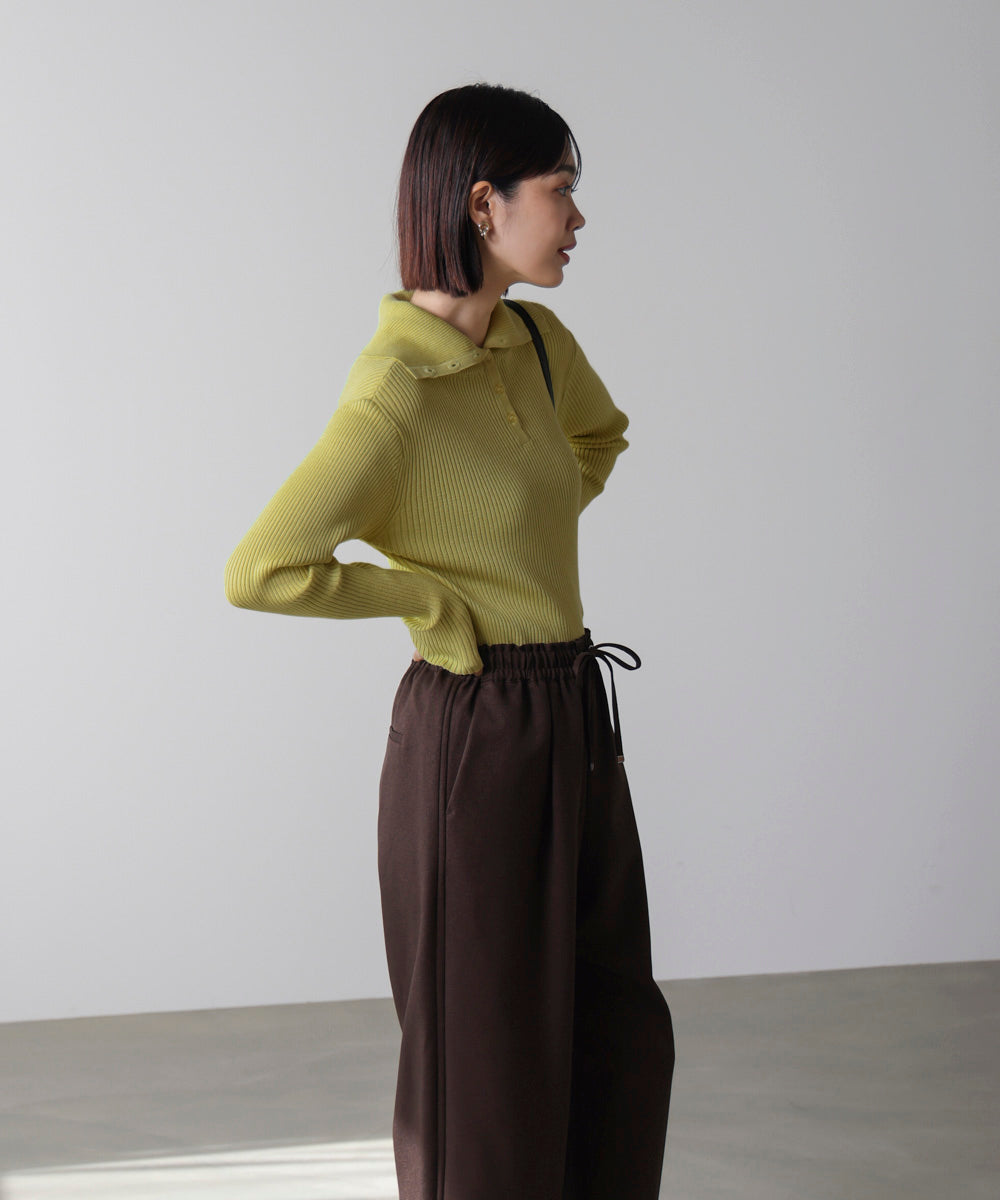 【温度調整素材】バック釦タートルニット