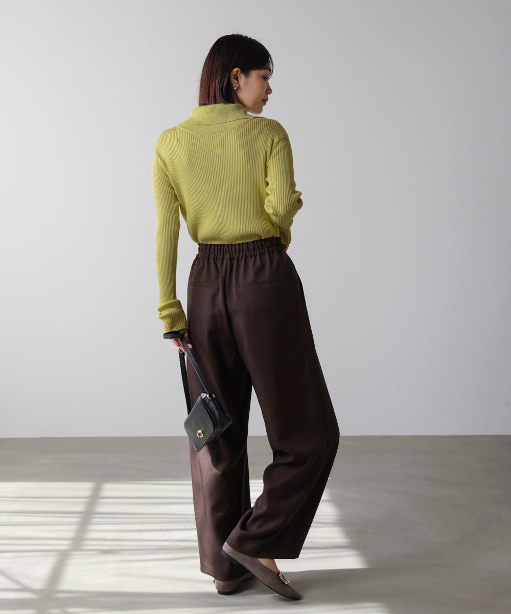 【温度調整素材】バック釦タートルニット