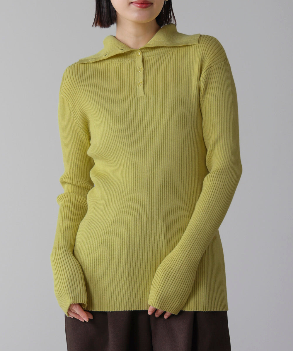 【温度調整素材】バック釦タートルニット