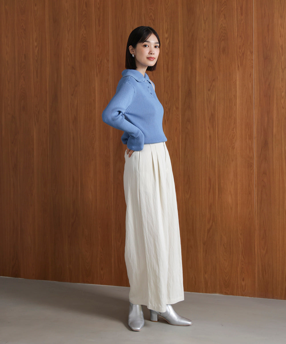 【温度調整素材】バック釦タートルニット