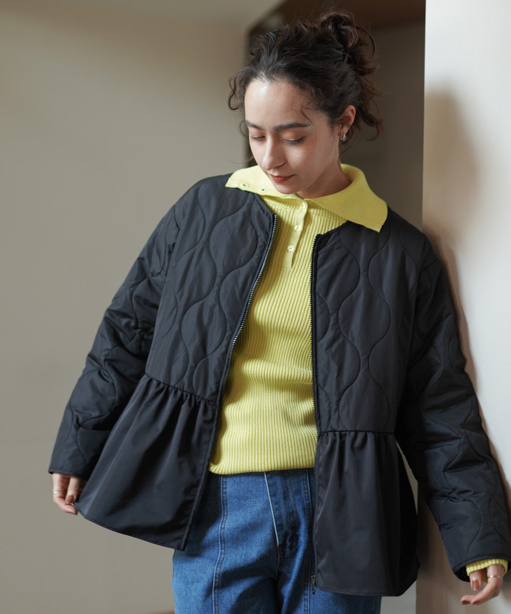 【温度調整素材】バック釦タートルニット