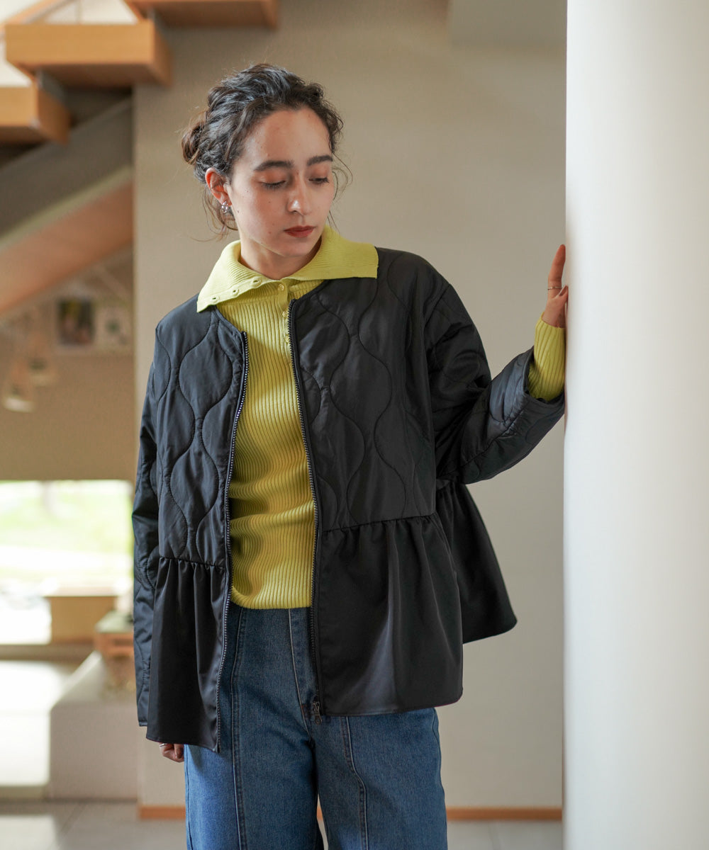 【温度調整素材】バック釦タートルニット