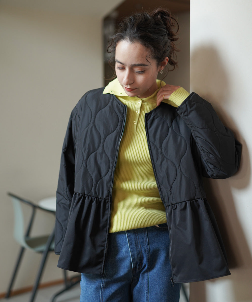 【温度調整素材】バック釦タートルニット