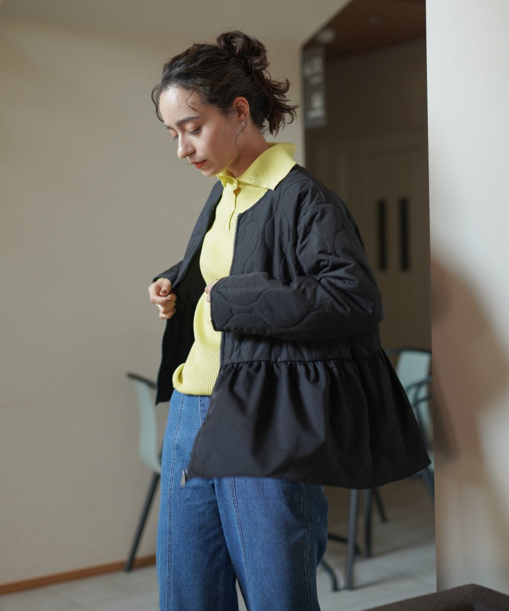 【温度調整素材】バック釦タートルニット