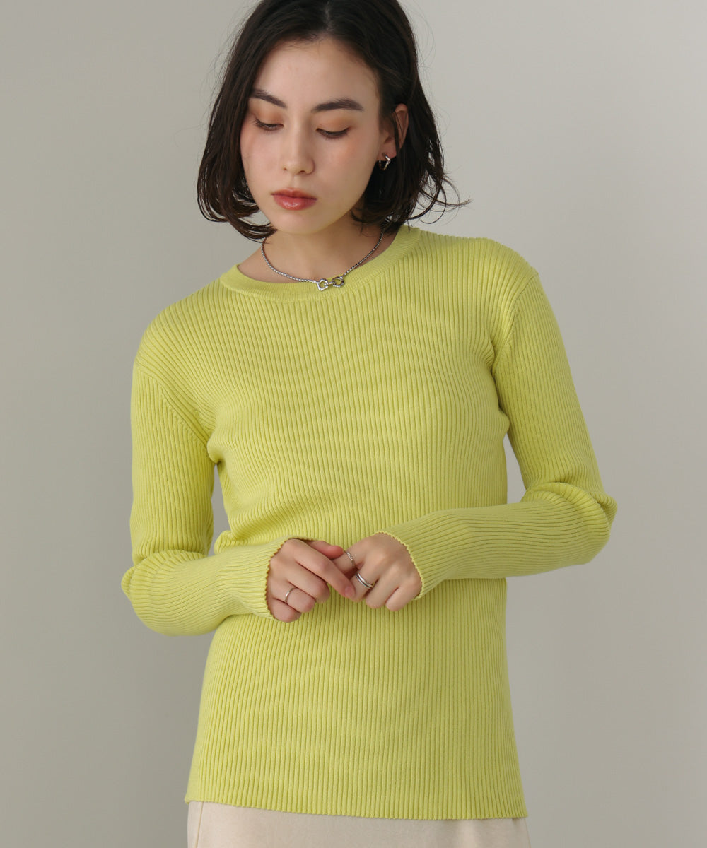 【温度調整素材】ラウンドネックニット