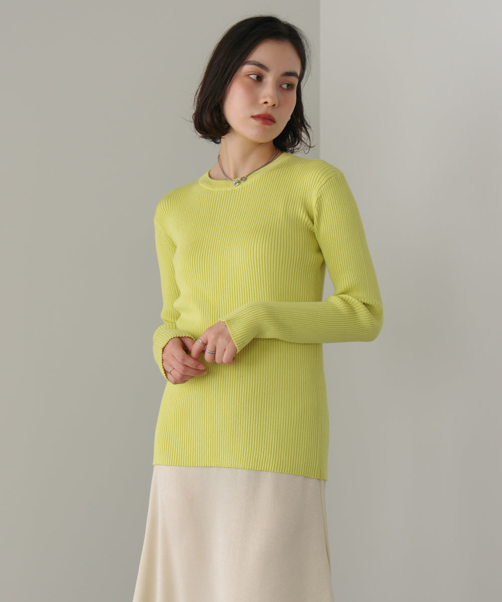 【温度調整素材】ラウンドネックニット