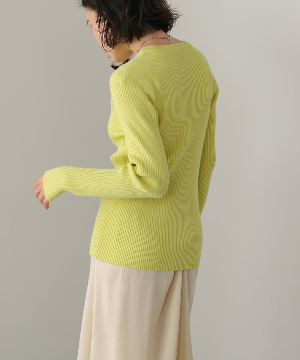 【温度調整素材】ラウンドネックニット