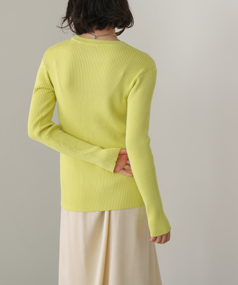 【温度調整素材】ラウンドネックニット