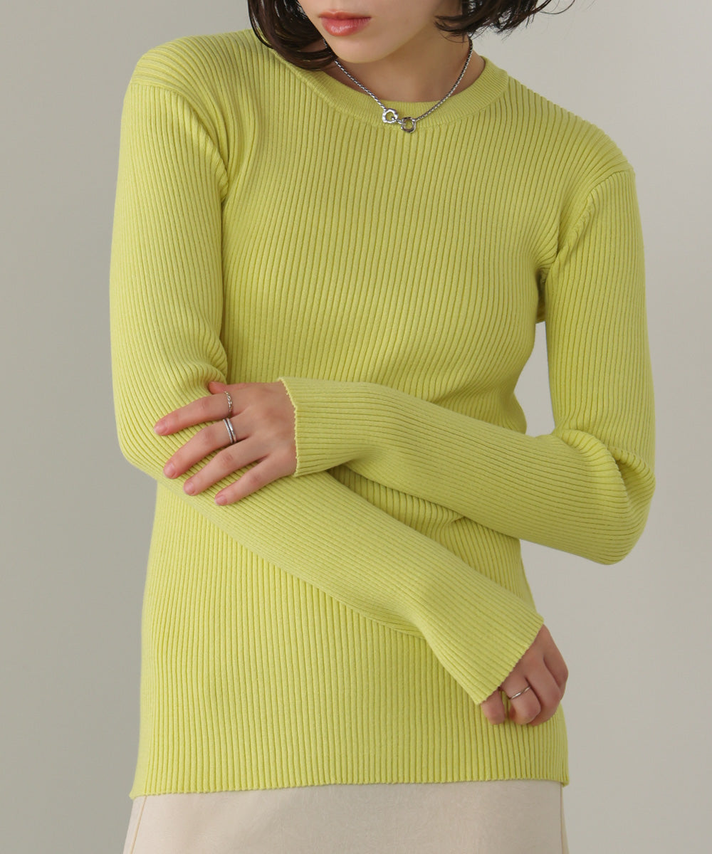 【温度調整素材】ラウンドネックニット