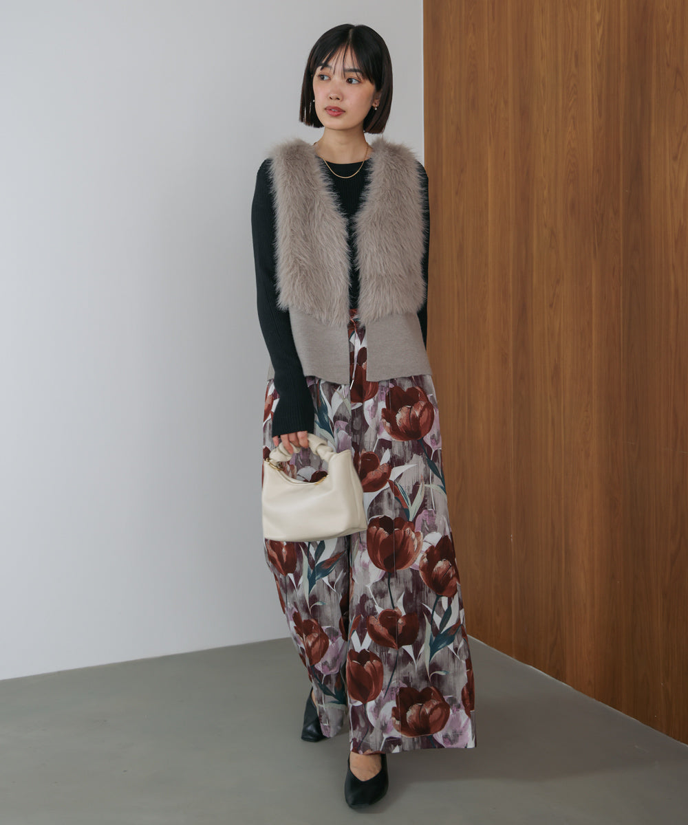 【温度調整素材】ラウンドネックニット