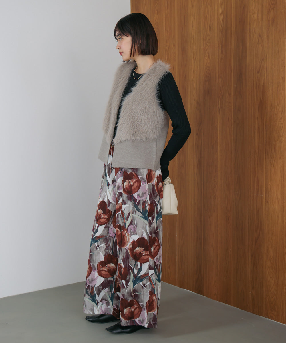 【温度調整素材】ラウンドネックニット