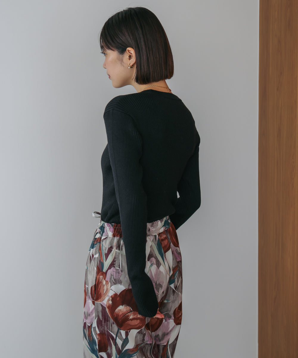 【温度調整素材】ラウンドネックニット