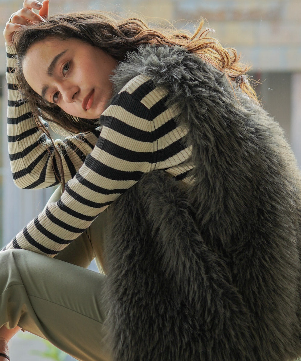 【温度調整素材】ラウンドネックニット