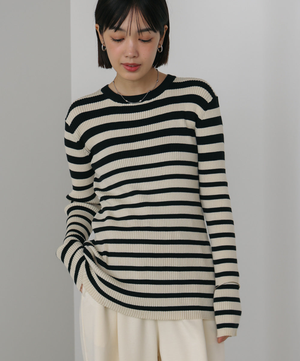 【温度調整素材】ラウンドネックニット
