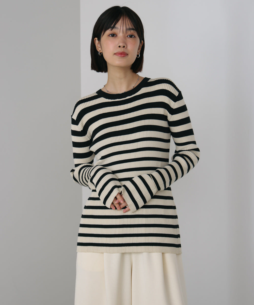 【温度調整素材】ラウンドネックニット