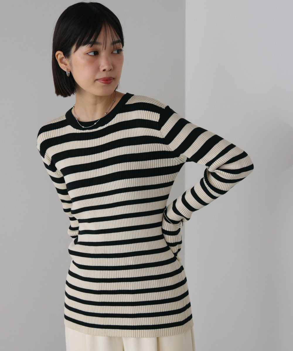 【温度調整素材】ラウンドネックニット