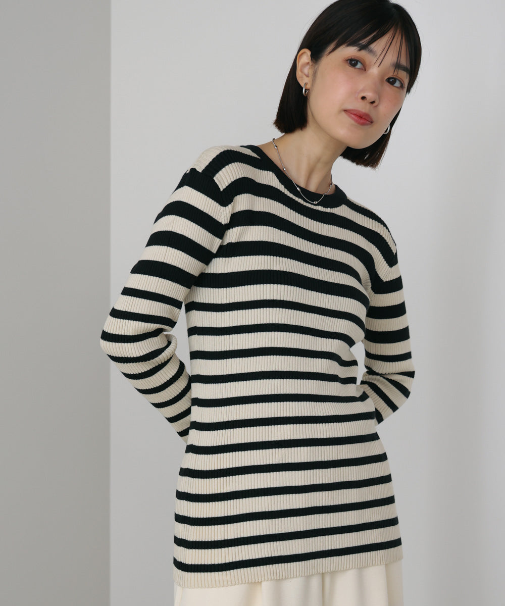 【温度調整素材】ラウンドネックニット