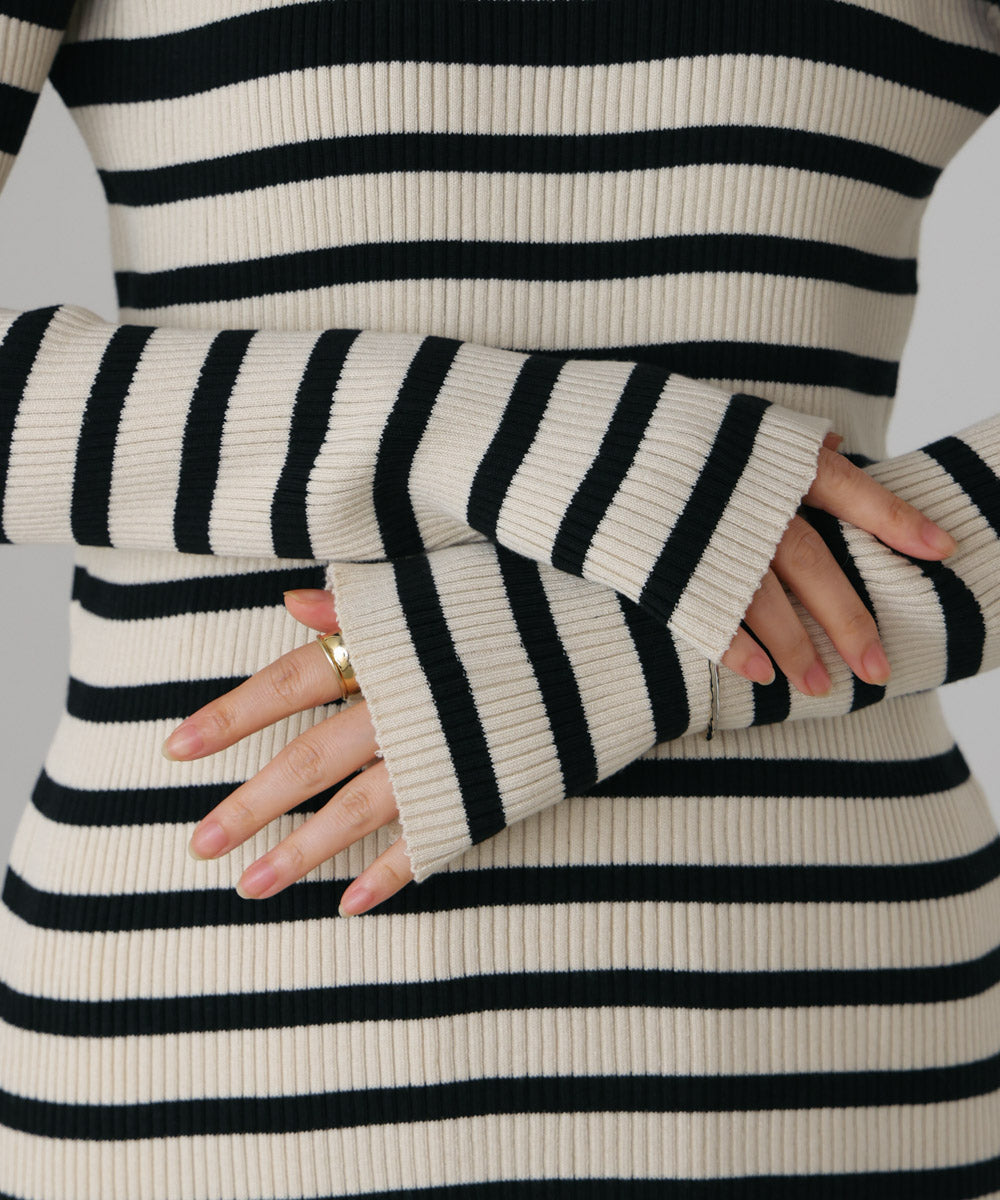 【温度調整素材】ラウンドネックニット