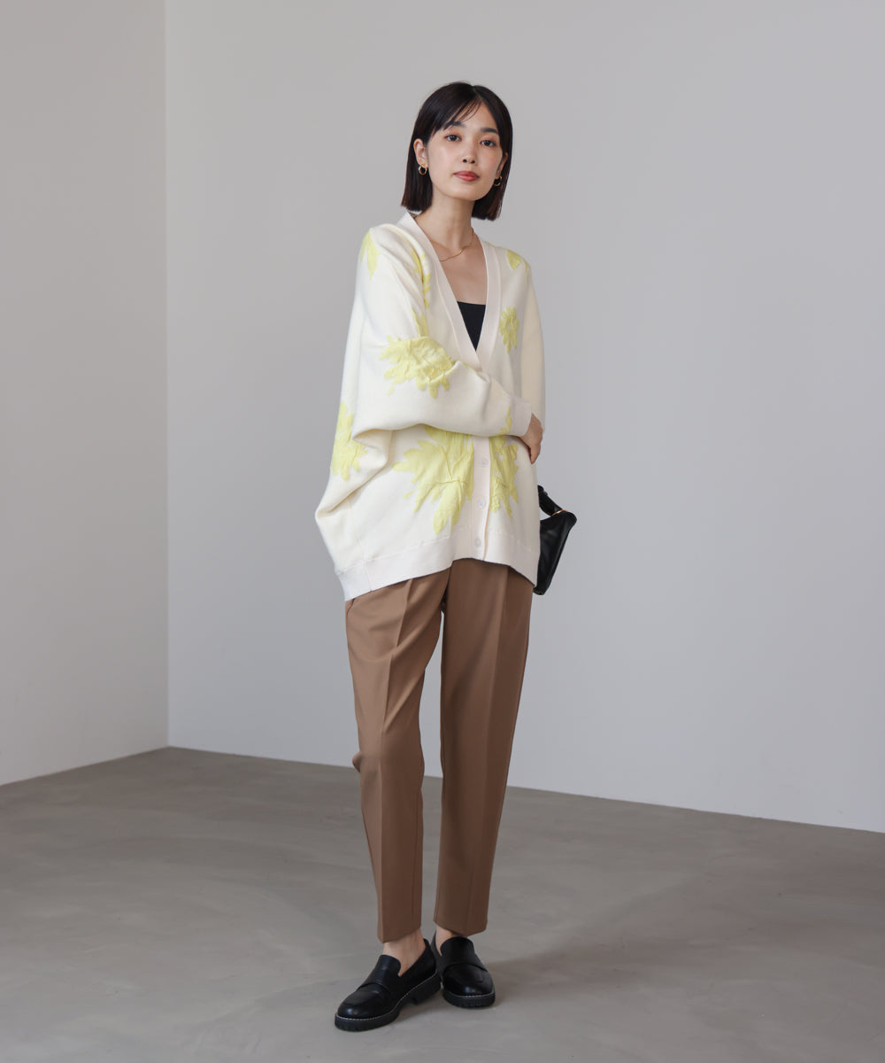 【新色追加】フラワージャガードドルマンニットカーディガン