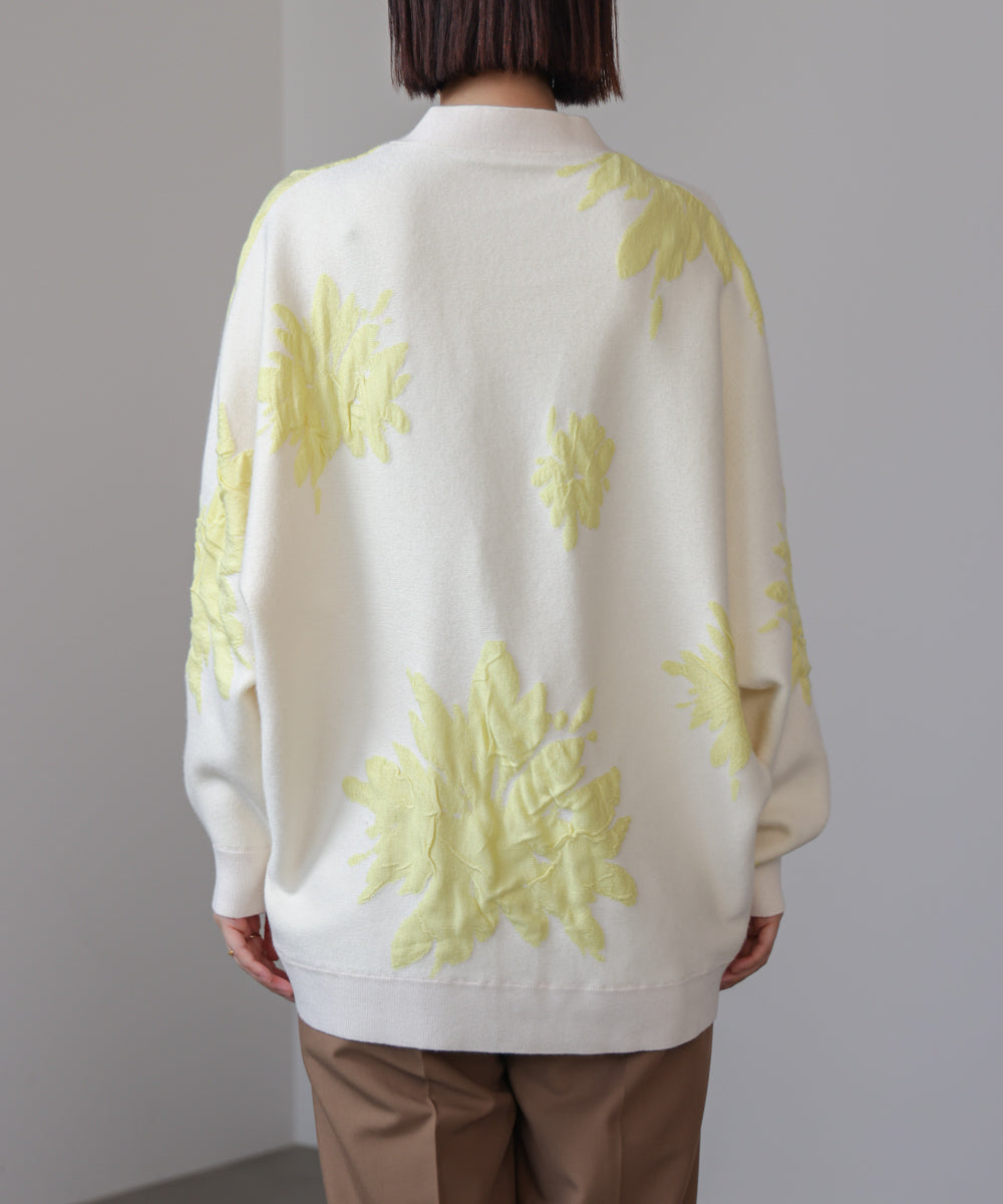 【新色追加】フラワージャガードドルマンニットカーディガン