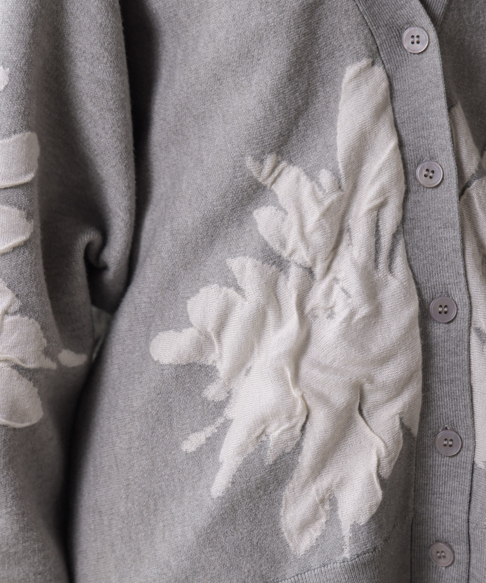 【新色追加】フラワージャガードドルマンニットカーディガン