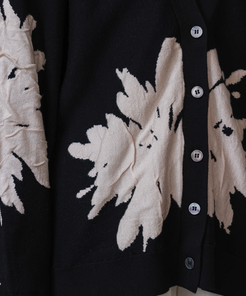 【新色追加】フラワージャガードドルマンニットカーディガン