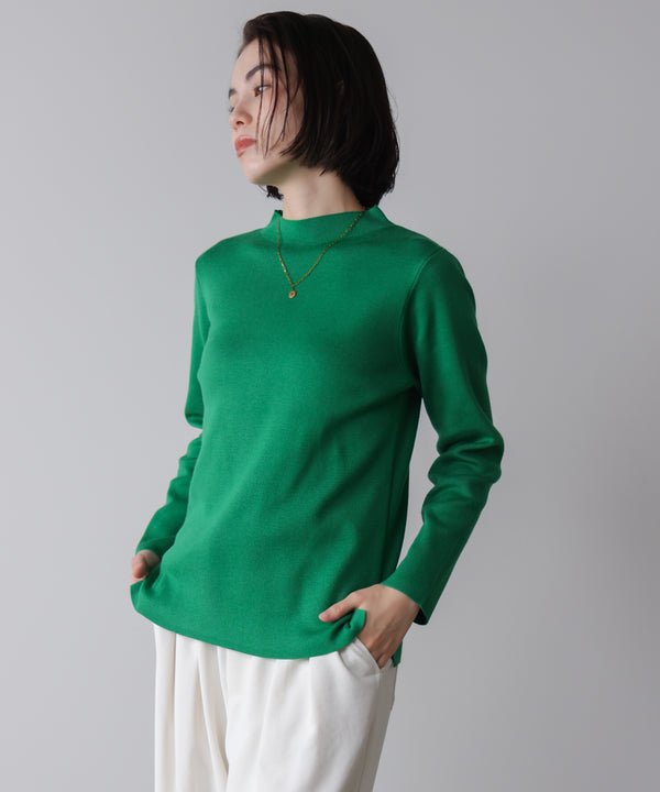 ハイネック総針ニットプルオーバー