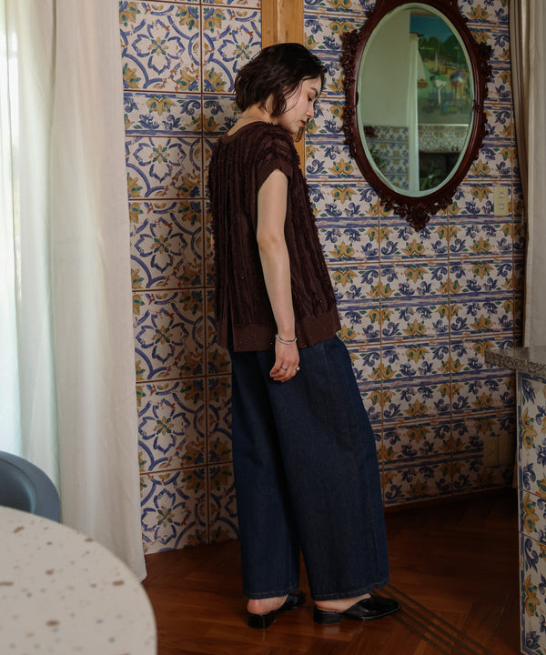 フリンジスパンコールニットチュニック