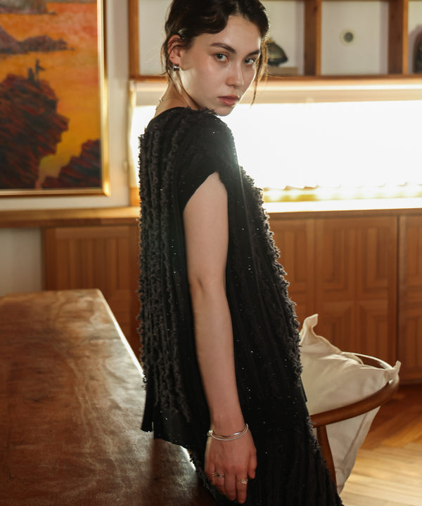 フリンジスパンコールニットチュニック