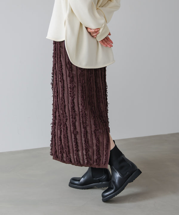 フリンジスパンコールニットスカート