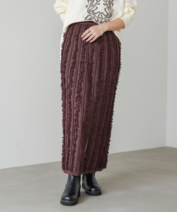 フリンジスパンコールニットスカート