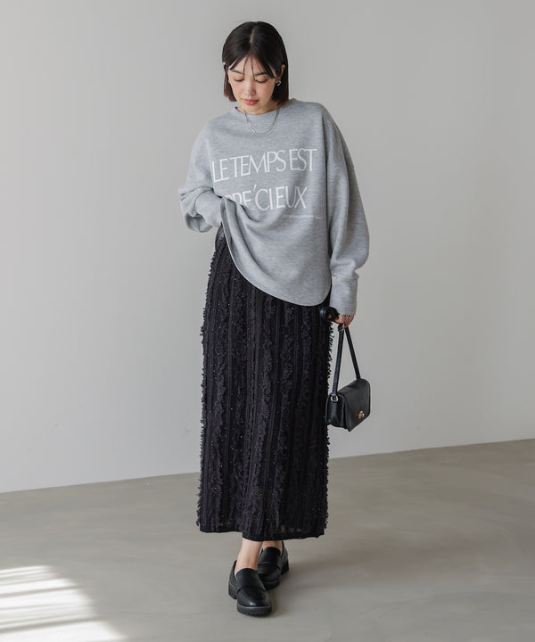 フリンジスパンコールニットスカート