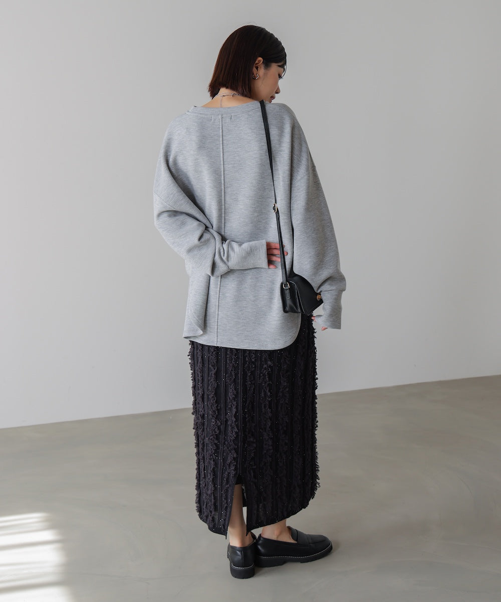 フリンジスパンコールニットスカート