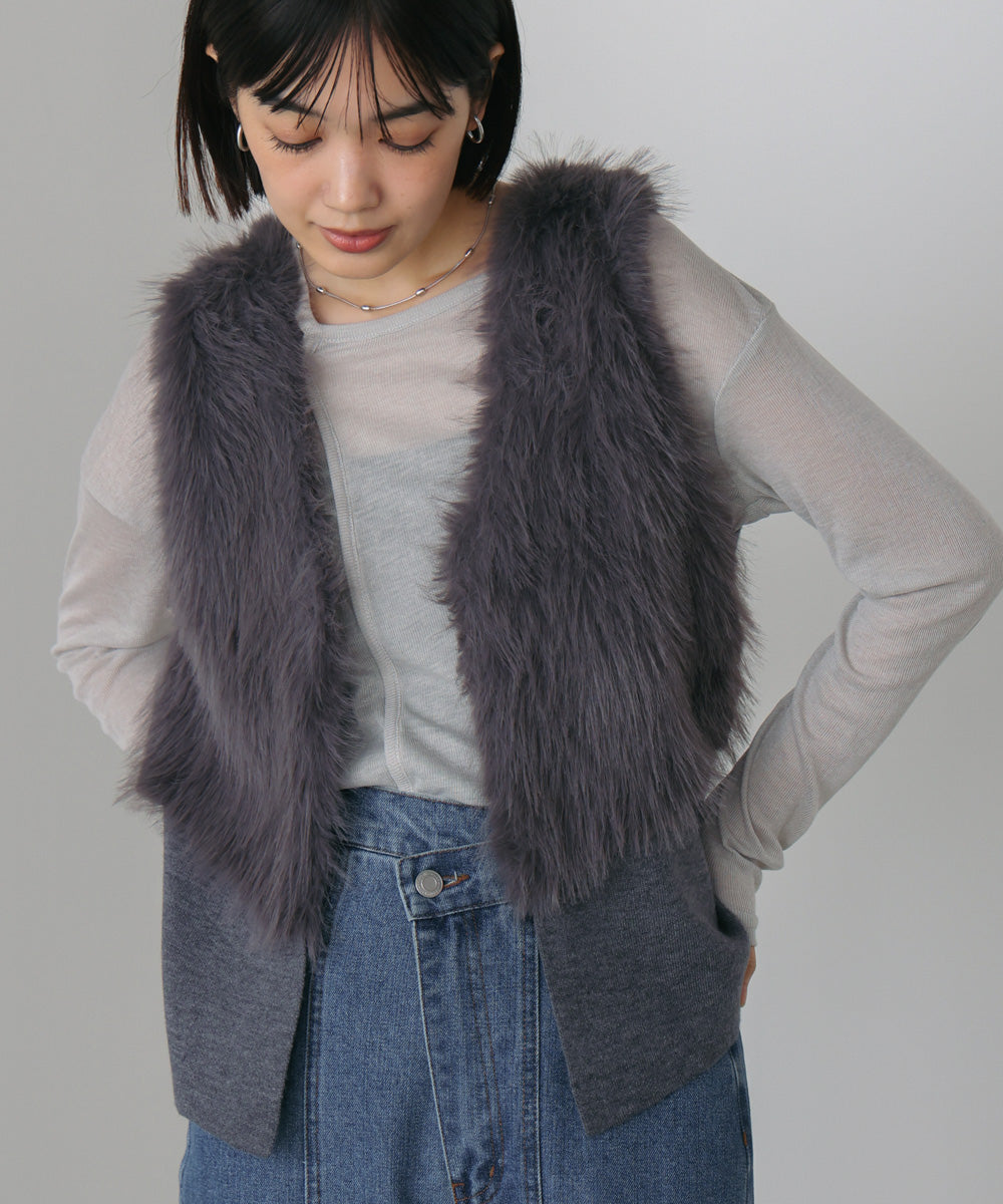 ファーコンビニットベスト