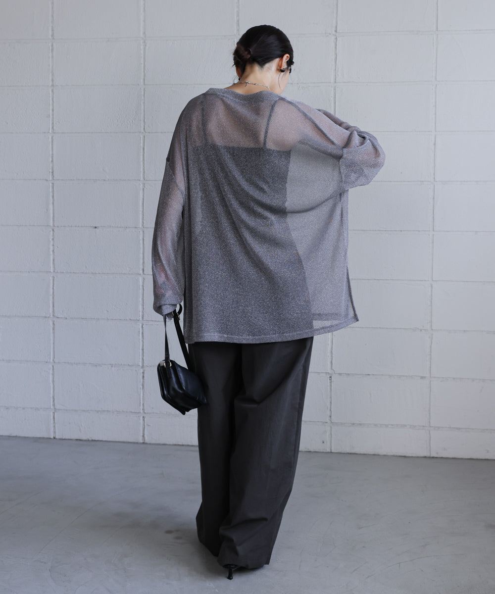 オーバーサイズラメシアートップス