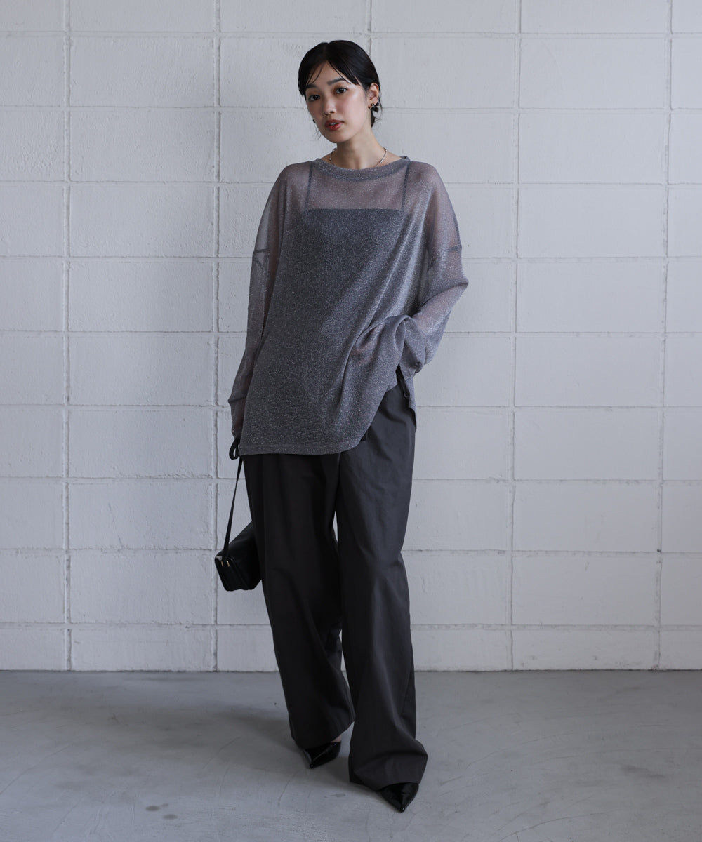 オーバーサイズラメシアートップス