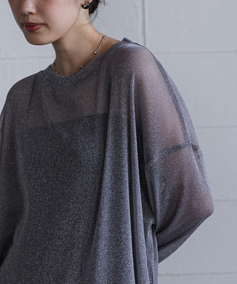 オーバーサイズラメシアートップス