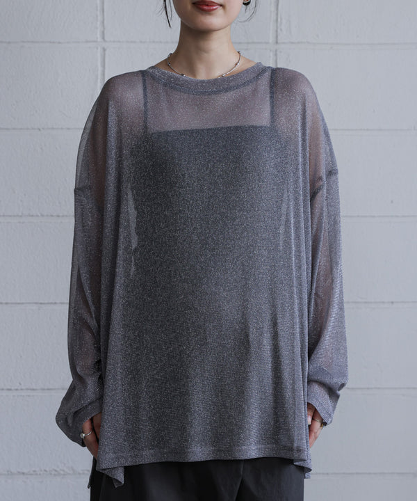 オーバーサイズラメシアートップス