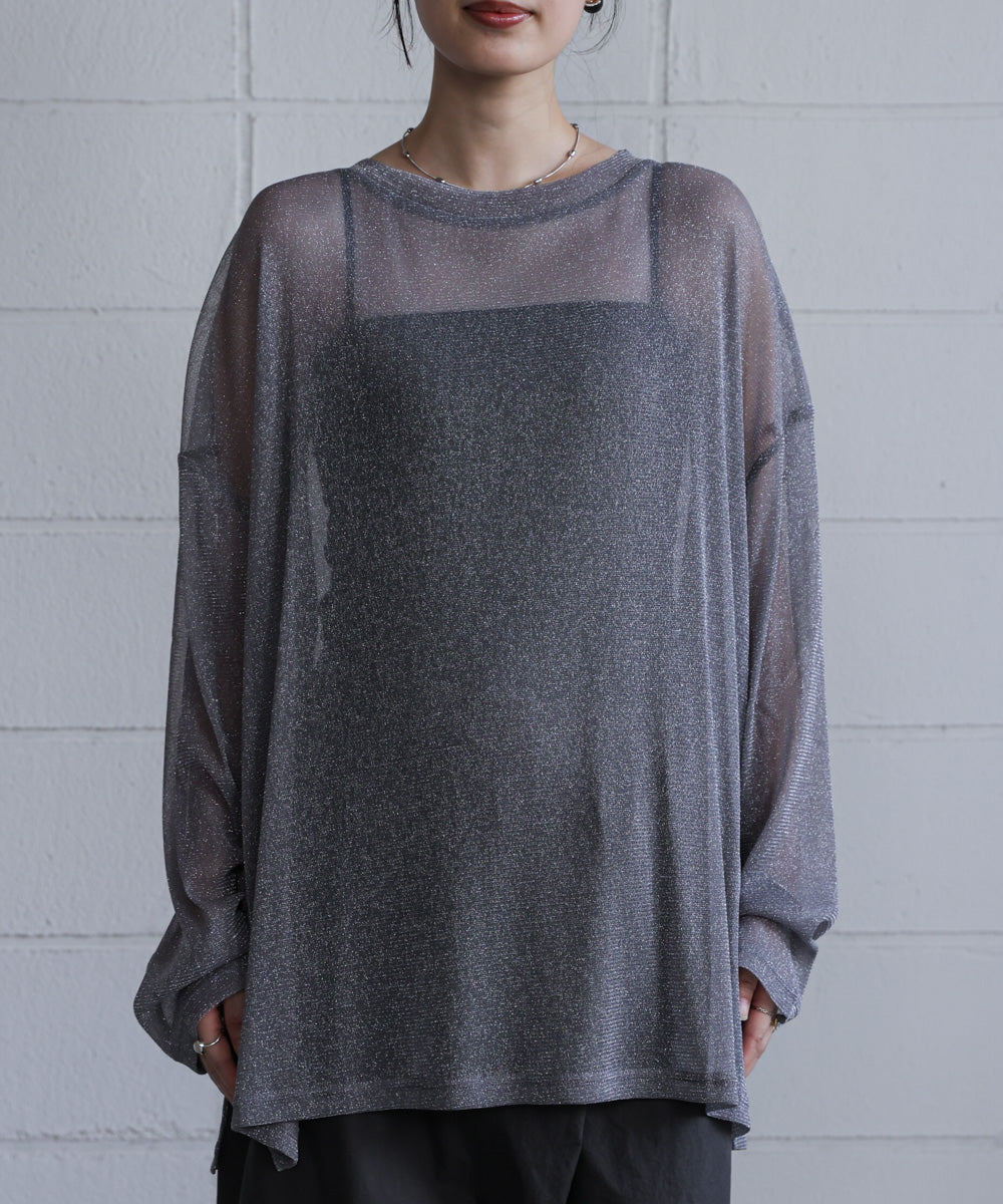 オーバーサイズラメシアートップス