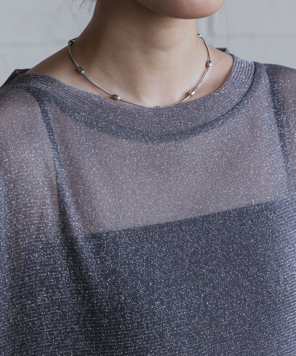 オーバーサイズラメシアートップス