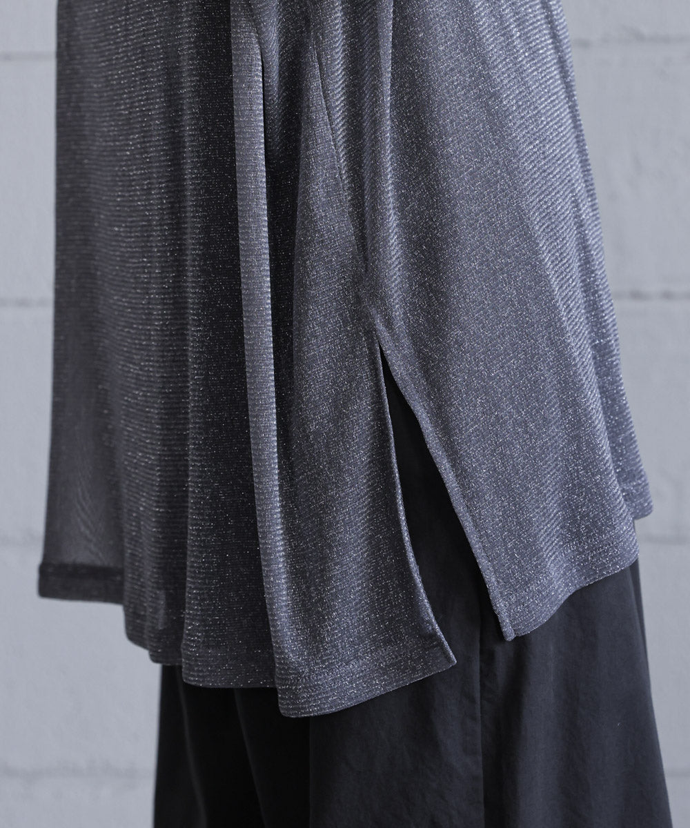 オーバーサイズラメシアートップス