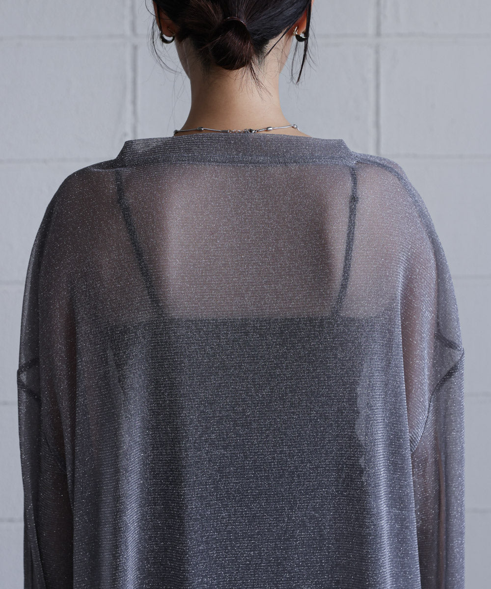 オーバーサイズラメシアートップス