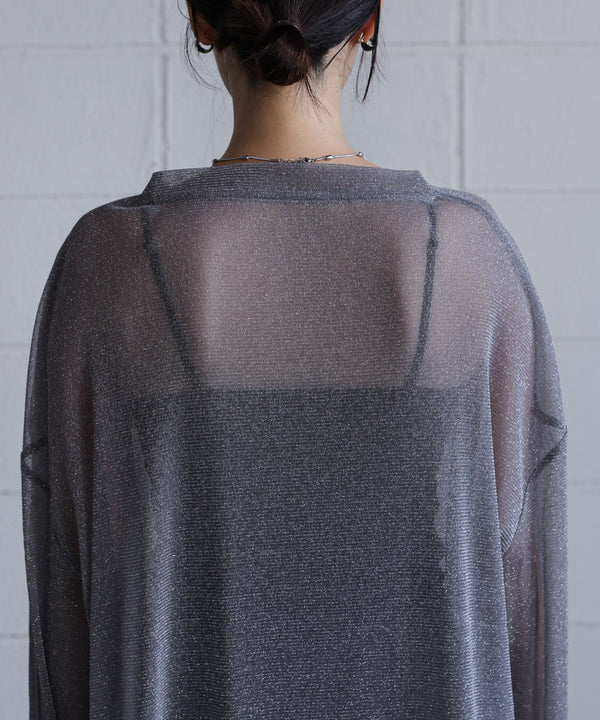 オーバーサイズラメシアートップス