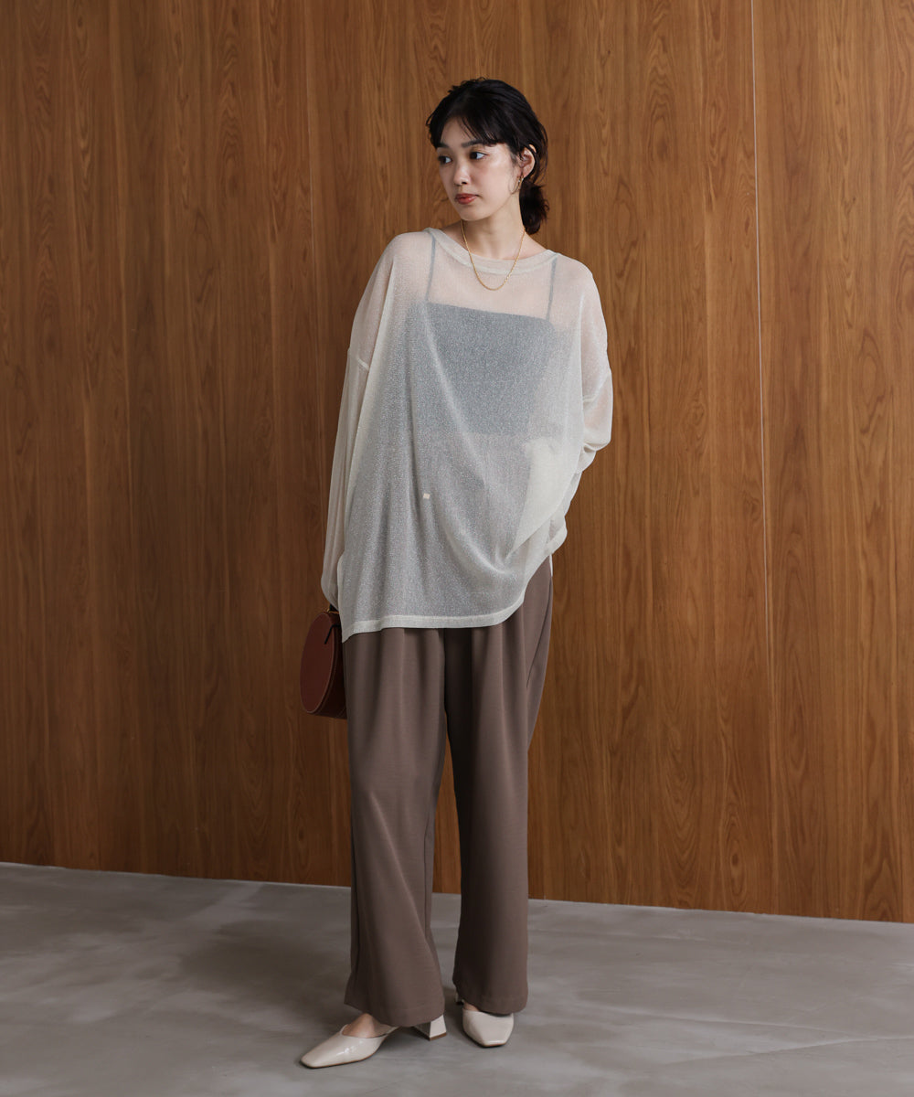 オーバーサイズラメシアートップス