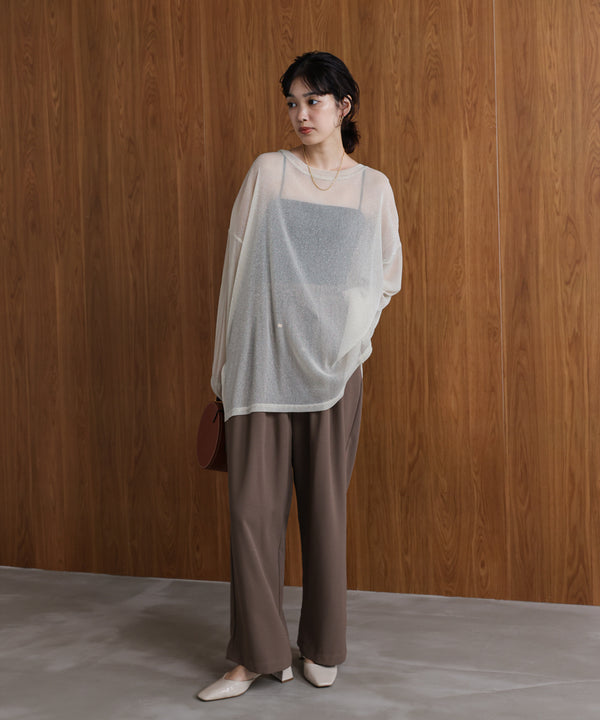 オーバーサイズラメシアートップス