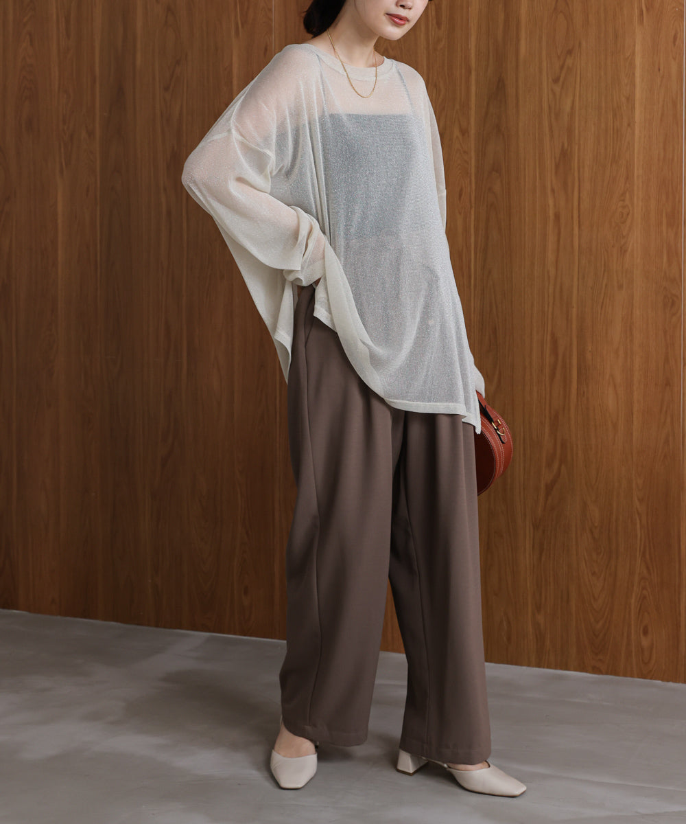 オーバーサイズラメシアートップス